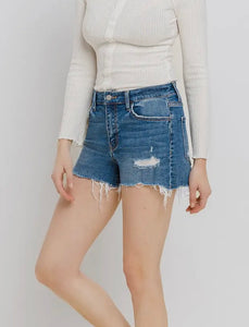 High Rise Dark Wash Mom Short