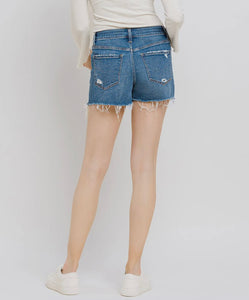 High Rise Dark Wash Mom Short