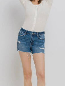 High Rise Dark Wash Mom Short